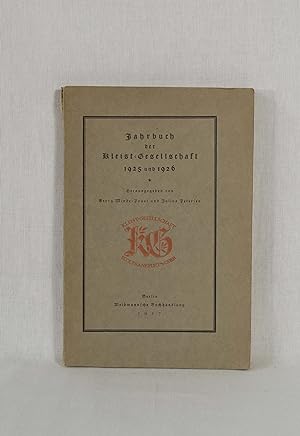 Bild des Verkufers fr Jahrbuch der Kleist-Gesellschaft 1925 und 1926. (= Schriften der Kleist-Gesellschaft, Band 7 und 8). zum Verkauf von Versandantiquariat Waffel-Schrder