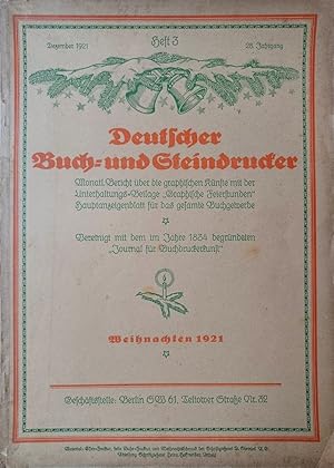 Deutscher Buch- und Steindrucker. Heft 3, Dezember 1921, 28. Jahrgang. Monatl. Bericht über die g...