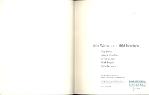 Seller image for Mit Worten ein Bild bereiten,Guy Bleus, Patrick Corillon, Bernd Lohaus, Mark Luyten, Carlo Mistiaen" for sale by Antiquariat Kastanienhof