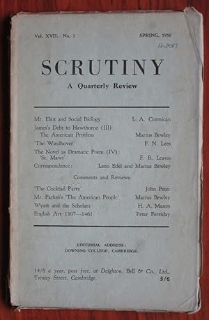 Immagine del venditore per Scrutiny, A Quarterly Review: Vol. XVII No 2 Spring, 1950 venduto da C L Hawley (PBFA)