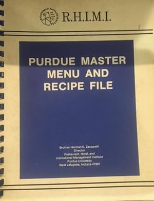 Immagine del venditore per Purdue Master Menu and Recipe File venduto da Alplaus Books