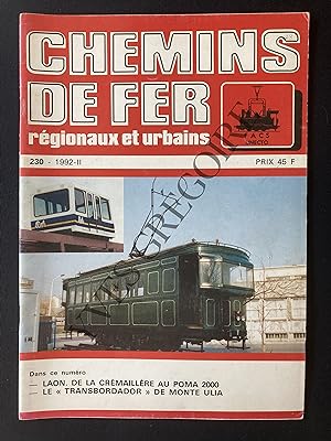 CHEMINS DE FER REGIONAUX ET URBAINS-N°230-1992-II