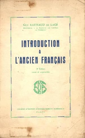 Imagen del vendedor de Introduction  l'ancien franais a la venta por Calepinus, la librairie latin-grec