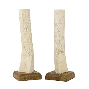 A pair of vases fashioned from the shin bones of domestic cattle by civilian internees on the Isl...