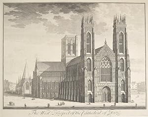 YORK. "The West Prospect of the Cathedral of York". Prächtige Ansicht von der Westseite.
