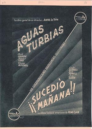 AGUAS TURBIAS/ ¡¡ SUCEDIO MAÑANA !!. Publicidad original de Prensa