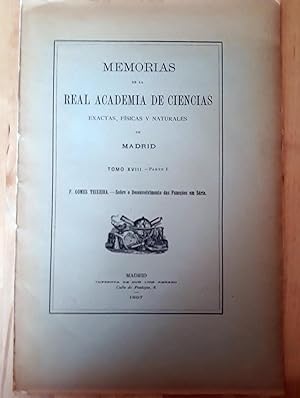 MEMORIAS DE LA REAL ACADEMIA DE CIENCIAS EXACTAS, FÍSICAS Y NATURALES. TOMO XVIII. PARTE I. SOBRE...