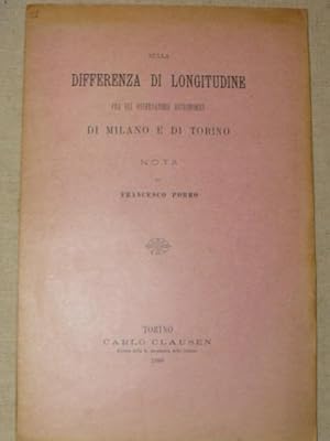 Sulla differenza di longitudine fra gli osservatori astronomici di Milano e di Torino.