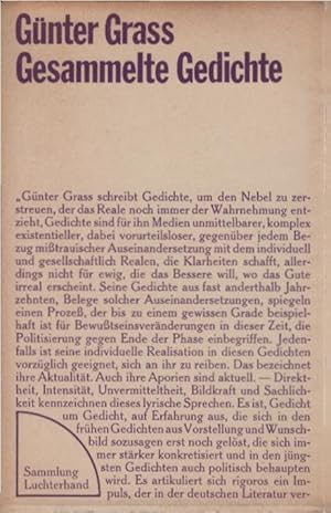 Bild des Verkufers fr Gesammelte Gedichte. Gnter Grass. Mit e. Vorw. von Heinrich Vormweg / Sammlung Luchterhand ; 34 zum Verkauf von Schrmann und Kiewning GbR