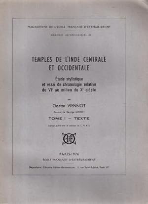 Image du vendeur pour Temples de l'Inde centrale et occidentale mis en vente par Messinissa libri