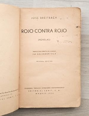 ROJO CONTRA ROJO. (1ª Edición, 1930)