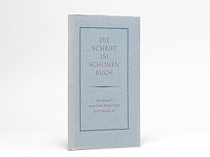 Bild des Verkufers fr Die Schrift im schnen Buch. zum Verkauf von Georg Schneebeli :: Rare Books & Prints