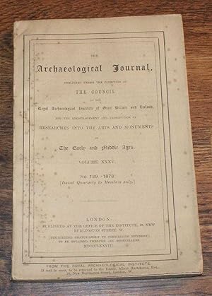 Imagen del vendedor de The Archaeological Journal, Volume XXXV, No. 139, September 1878, For Researches into the Early and Middle Ages a la venta por Bailgate Books Ltd