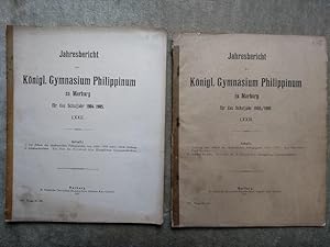 Image du vendeur pour Das Album des akademischen Pdagogiums von 1653-1833 nebst einem Anhang. - Und: Nachtrag zum Album des akademischen Pdagogiums (1654-1779). In: Jahresbericht des Knigl. Gymnasiums Philippinum zu Marburg fr das Schuljahr 1904/1905 und 1905/1906. Programm Nr. 473 u. 491. mis en vente par NORDDEUTSCHES ANTIQUARIAT