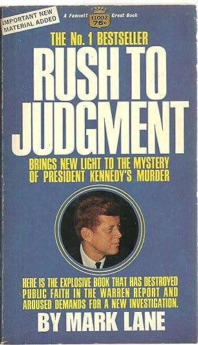 Seller image for Rush To Judgment for sale by Sabra Books