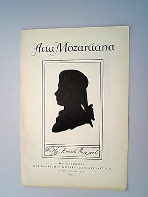 Bild des Verkufers fr Acta Mozartiana. Mitteilungen der deutschen Mozart-Gesellschaft eV. Zweiter Jahrgang 1955, Heft 2. zum Verkauf von Antiquariat Bookfarm