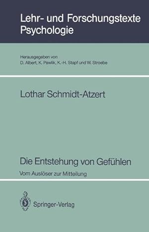 Seller image for Die Entstehung von Gefhlen Vom Auslser zur Mitteilung for sale by Martin Preu / Akademische Buchhandlung Woetzel
