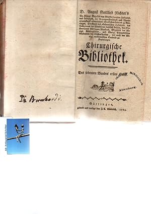 Bild des Verkufers fr Chirurgische Bibliothek. Siebenter Band (in 4 Stcken). Mit insgesamt 1 mehrfach ausklappbarem Kupfern. (Motive: chirurgische Instrumente) zum Verkauf von Antiquariat Schrter -Uta-Janine Strmer