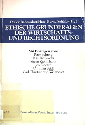 Seller image for Ethische Grundfragen der Wirtschafts- und Rechtsordnung. Hamburger Beitrge zur ffentlichen Wissenschaft ; Band. 4 for sale by books4less (Versandantiquariat Petra Gros GmbH & Co. KG)
