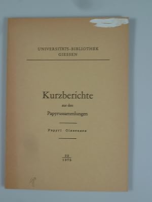 Bild des Verkufers fr Papyri Gissenses - Eine Einfhrung. zum Verkauf von Antiquariat Dorner