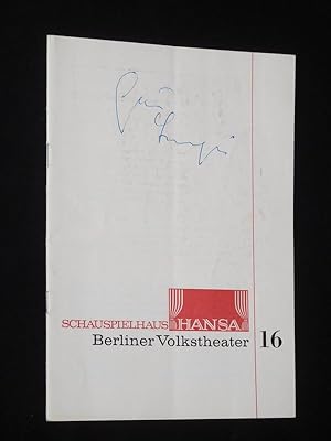 Image du vendeur pour Programmheft 16 Schauspielhaus Hansa Berliner Volkstheater 1965/66. MONSIEUR BROTONNEAU von de Caillavet, de Flers. Regie: Paul Esser, Bhnenbild: Rainer Terweg, Kostme: Francoise Dauvergne, Vera Lters. Mit Kurt Pratsch-Kaufmann, Eva Lissa, Kte Jaenicke, Arnold Vo, Manfred Schuster, Helmut vom Hofe, Helmut Heyne, Ulrich del Mestre, Erich Poremski, Margot Rothweiler mis en vente par Fast alles Theater! Antiquariat fr die darstellenden Knste