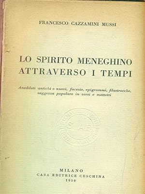 Bild des Verkufers fr Lo spirito meneghino attraverso i tempi zum Verkauf von Librodifaccia