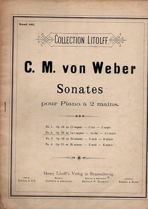 C. M. VON WEBER. SONATES POUR PIANO À 2 MAINS.