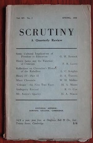 Immagine del venditore per Scrutiny, A Quarterly Review: Vol. XV No 2 Spring, 1948 venduto da C L Hawley (PBFA)