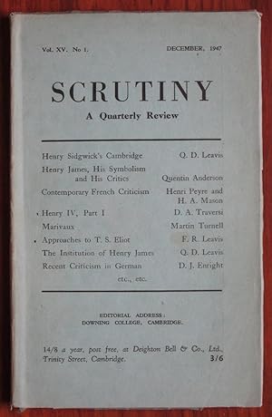 Immagine del venditore per Scrutiny, A Quarterly Review: Vol. XV No 1 December, 1947 venduto da C L Hawley (PBFA)