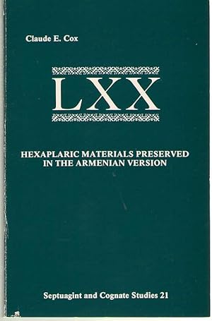 Seller image for Hexaplaric Materials Preserved in the Armenian Version for sale by Dan Glaeser Books