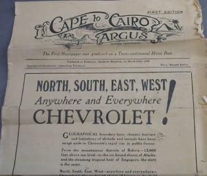 Cape to Cairo Argus - The First Newspaper ever produced on a Trans-Continental Motor Run