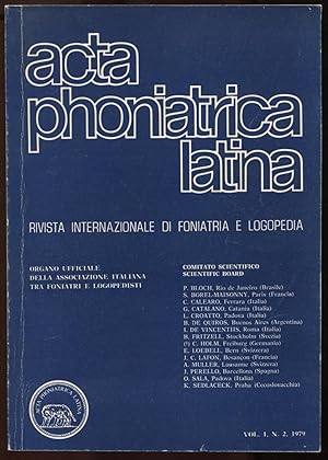Bild des Verkufers fr Acta phoniatrica latina, Vol. I, n. 2, 1979 zum Verkauf von Antikvariat Valentinska
