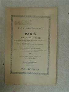 Plan Monumental de Paris au XVII è siècle