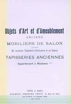 Objets d'Art et d'Ameublement Anciens, Mobiliers de Salon Couverts en Ancienne Tapisserie d'Aubus...