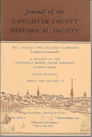 Seller image for Journal of the Lancaster County Historical Society Vol. 73, No. 4 (Michaelmas, 1969) for sale by Bookfeathers, LLC