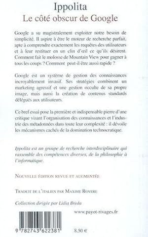 Image du vendeur pour le ct obscur de Google mis en vente par Chapitre.com : livres et presse ancienne