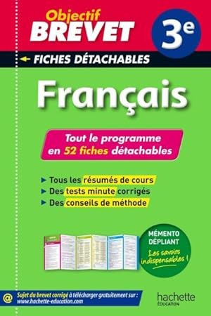 Seller image for Objectif Brevet ; Franais ; 3me ; Fiches Dtachables for sale by Chapitre.com : livres et presse ancienne