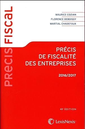 Immagine del venditore per prcis de fiscalit des entreprises (dition 2016/2017) venduto da Chapitre.com : livres et presse ancienne