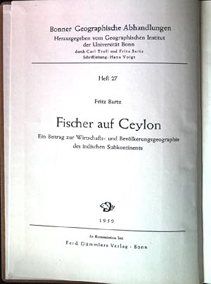 Seller image for Fischer auf Ceylon: Ein Beitrag zur Wirtschafts- und Bevlkerungsgeographie des indischen Subkontinents Bonner Geographische Abhandlungen, Heft 27 for sale by books4less (Versandantiquariat Petra Gros GmbH & Co. KG)