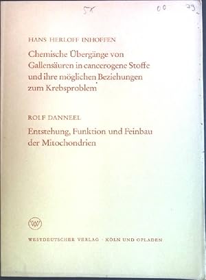 Seller image for Chemische bergnge von Gallensuren in cancerogene Stoffe und ihre mglichen Beziehungen zum Krebsproblem / Entstehung, Funktion und Feinbau der Mitochondrien. Arbeitsgemeinschaft fr Forschung des Landes Nordrhein-Westfalen, Heft 79 for sale by books4less (Versandantiquariat Petra Gros GmbH & Co. KG)