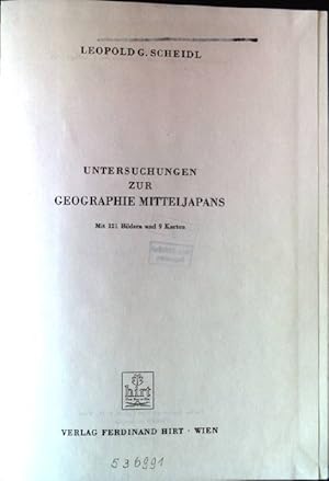 Bild des Verk�ufers f�r Untersuchungen zur Geographie Mitteljapans. zum Verkauf von books4less (Versandantiquariat Petra Gros GmbH & Co. KG)