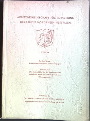 Bild des Verkufers fr Das Problem der Residuen bei Lernvorgngen / ber Leberschden bei der Bestimmung des biologischen Wertes verschiedener Eiweie von Mikroorganismen Arbeitsgemeinschaft fr Forschung des Landes Nordrhein-Westfalen, Heft 29 zum Verkauf von books4less (Versandantiquariat Petra Gros GmbH & Co. KG)