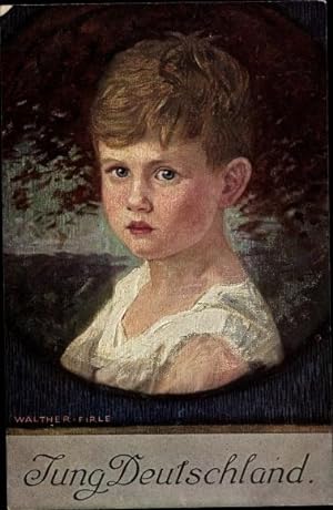 Bild des Verkufers fr Knstler Ansichtskarte / Postkarte Firle, Walther, Jung Deutschland, Kinderportrait zum Verkauf von akpool GmbH