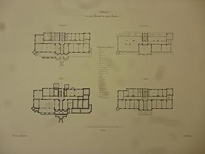 Orig. Mustertafel: Entwurf zu einem Pensionat in einem Kurort. Grundriss. Aus der Mappe " Schüler...