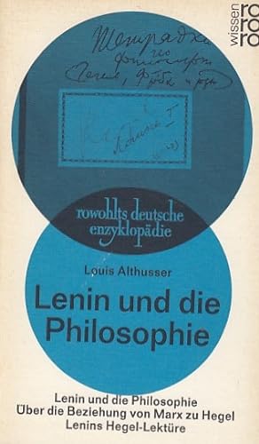 Lenin und die Philosophie. Über die Beziehung von Marx zu Hegel. Lenins Hegel-Lektüre