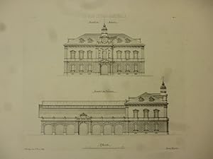 Orig. Mustertafel: Entwurf zu einer Markthalle. Aus der Mappe " Schüler Entwürfe Baugewerk - Schu...