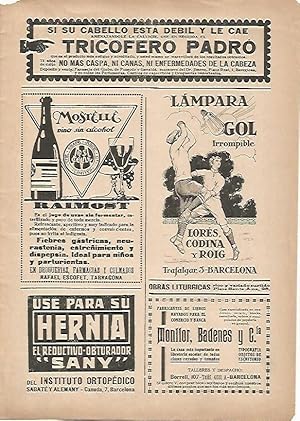 Seller image for LAMINA 15207: Contraportada con publicidad de Mostelle y Lampara Gol for sale by EL BOLETIN