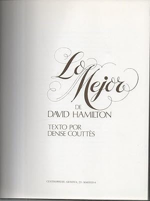 Seller image for LO MEJOR DE DAVID HAMILTON. for sale by Librera Javier Fernndez