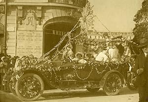 France Nice Carnival? Automobile Flowers Parade Hotel Ruhl old Photo 1925