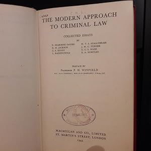 Imagen del vendedor de The Modern Approach to Criminal Law a la venta por East Kent Academic
